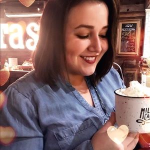 Torrid jean blouse with high low